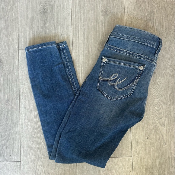 Express Dark Blue Women's Skinny Jeans - Picture 1 of 3